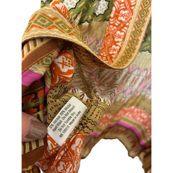 One Hundred Stars Moorish Green Kimono Open Front One Size Boho Western Flirty - Picture 4 of 5